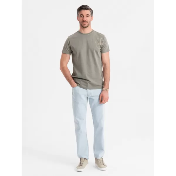  Pánské triko OMBRE OM-TSWT-0202 LIGHT OLIVE 
