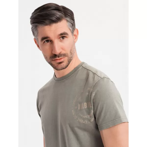  Pánské triko OMBRE OM-TSWT-0202 LIGHT OLIVE 