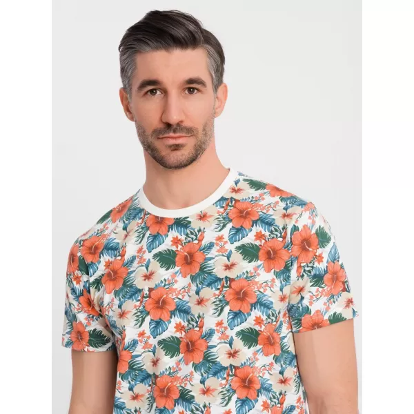  Pánské triko OMBRE OM-TSFP-0249 WHITE 