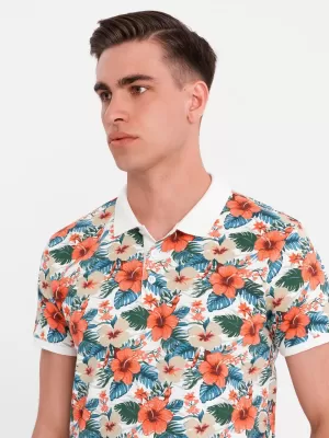 Pánské polo triko OMBRE OM-POSS-0149 WHITE