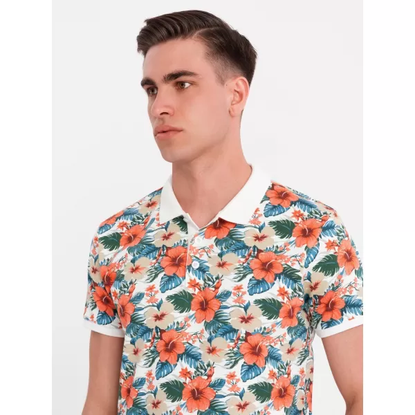  Pánské polo triko OMBRE OM-POSS-0149 WHITE 