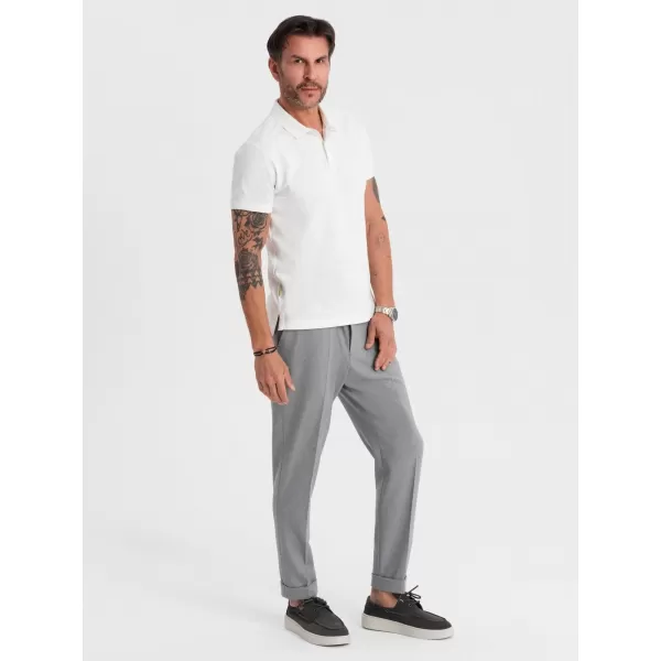  Pánské polo triko OMBRE OM-POSS-0103 ECRU 