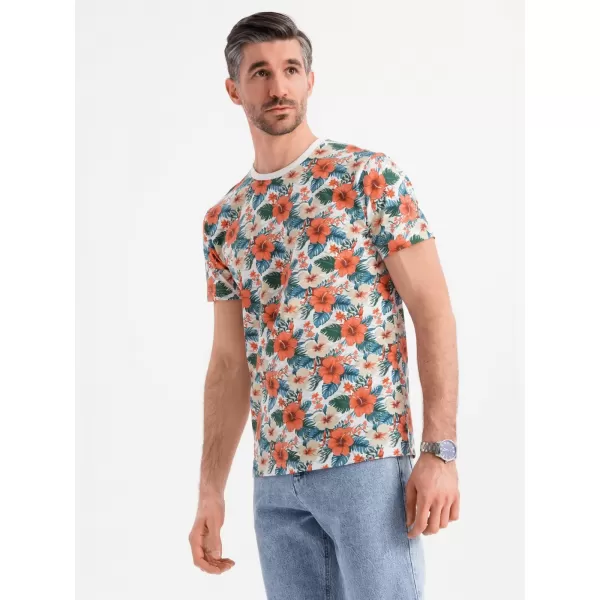  Pánské triko OMBRE OM-TSFP-0249 WHITE 