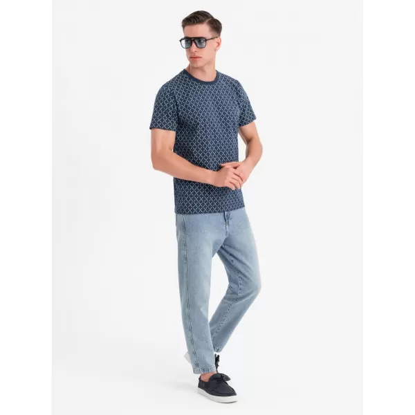  Pánské tričko OMBRE OM-TSFP-0250 NAVY BLUE 