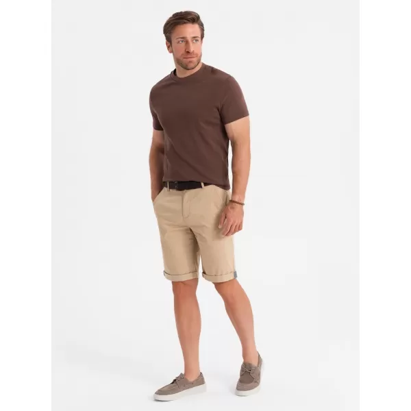  Pánské kraťasy OMBRE OM-SRCS-0197 BEIGE 