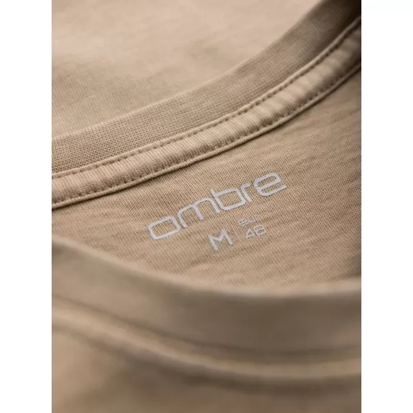  Pánské triko OMBRE OM-TSWT-0201 DARK BEIGE 
