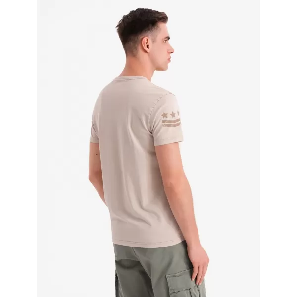  Pánské triko OMBRE OM-TSWT-0202 BEIGE 