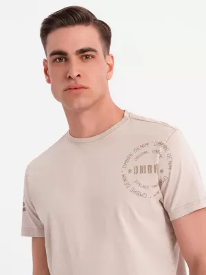 Pánské triko OMBRE OM-TSWT-0202 BEIGE