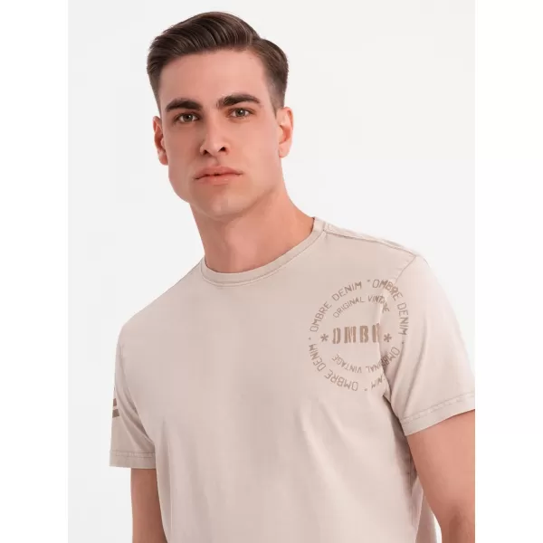  Pánské triko OMBRE OM-TSWT-0202 BEIGE 