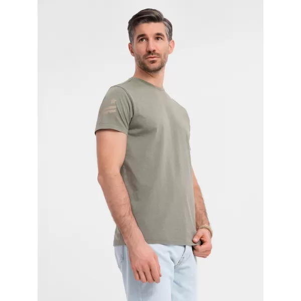  Pánské triko OMBRE OM-TSWT-0202 LIGHT OLIVE 
