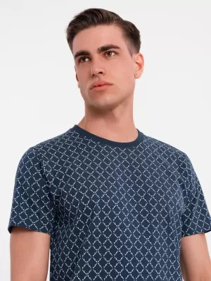 Pánské tričko OMBRE OM-TSFP-0250 NAVY BLUE