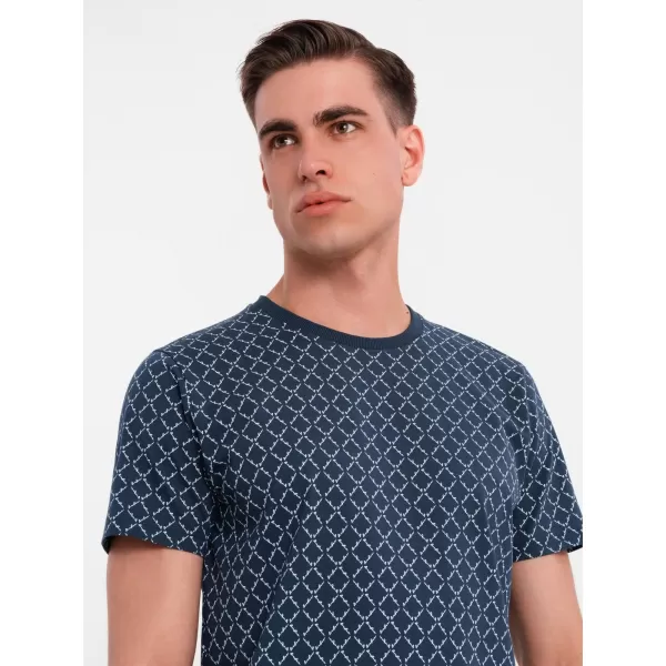  Pánské tričko OMBRE OM-TSFP-0250 NAVY BLUE 