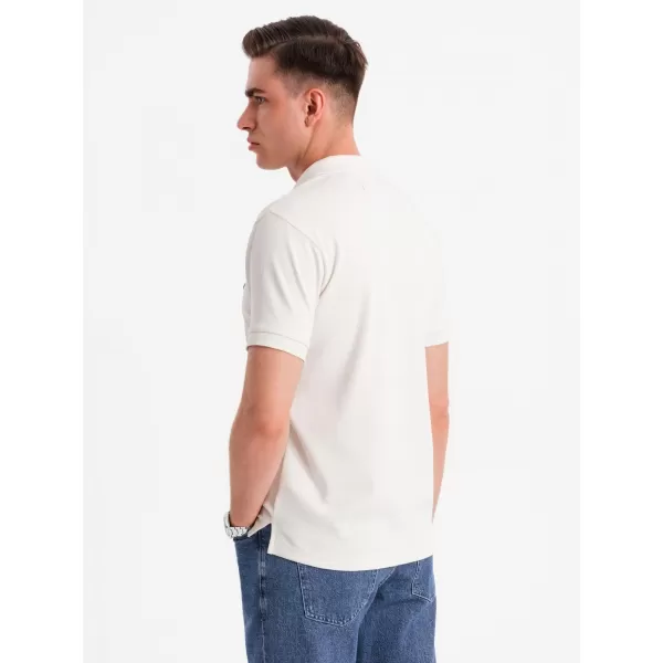  Pánské polo triko OMBRE OM-POSS-0148 WHITE 