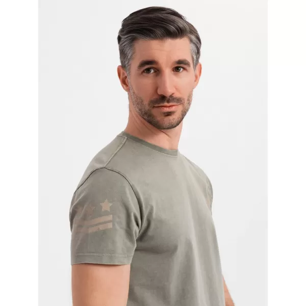  Pánské triko OMBRE OM-TSWT-0202 LIGHT OLIVE 