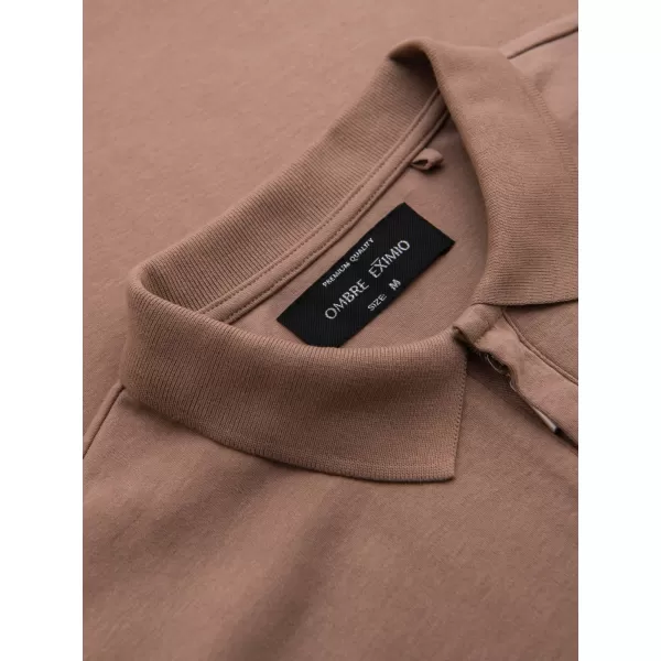  Pánské polo triko OMBRE OM-POSS-0148 LIGHT BROWN 
