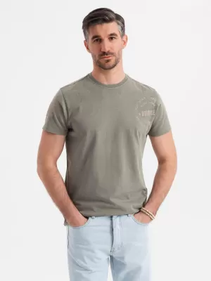 Pánské triko OMBRE OM-TSWT-0202 LIGHT OLIVE