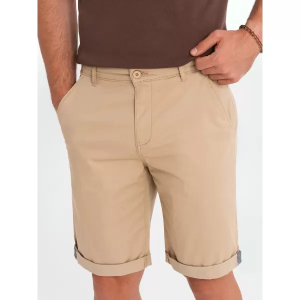  Pánské kraťasy OMBRE OM-SRCS-0197 BEIGE 