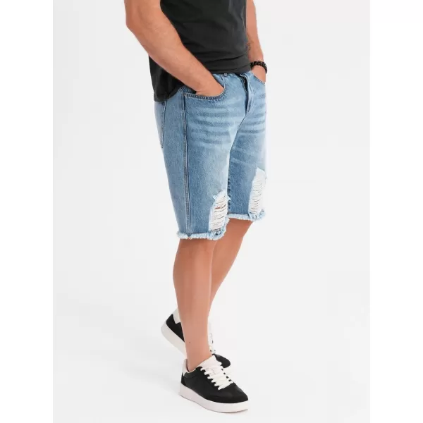  Pánské kraťasy OMBRE OM-SRDS-0157 LIGHT BLUE 