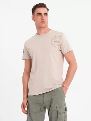 Pánské triko OMBRE OM-TSWT-0202 BEIGE