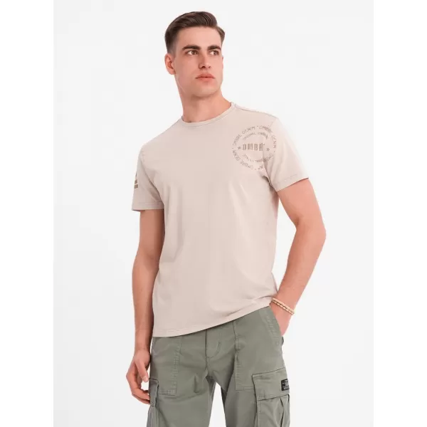  Pánské triko OMBRE OM-TSWT-0202 BEIGE 