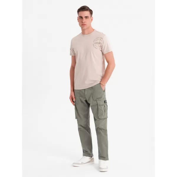  Pánské triko OMBRE OM-TSWT-0202 BEIGE 