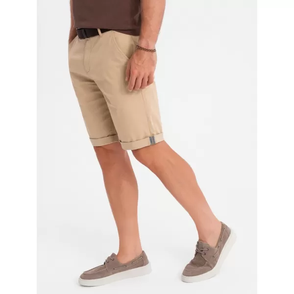  Pánské kraťasy OMBRE OM-SRCS-0197 BEIGE 