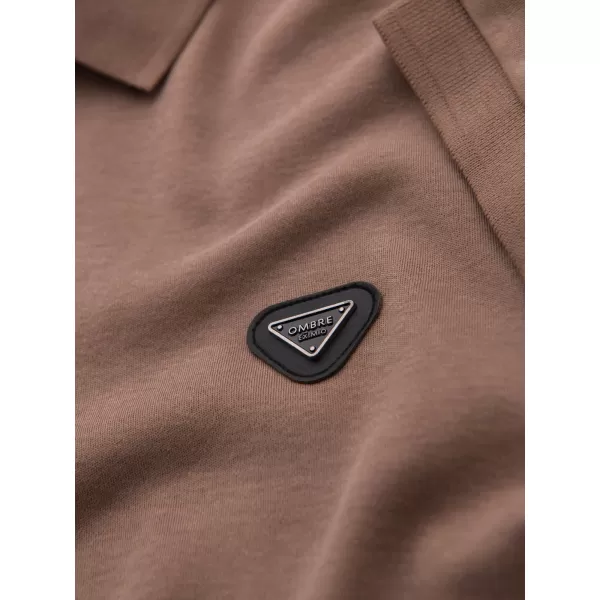  Pánské polo triko OMBRE OM-POSS-0148 LIGHT BROWN 