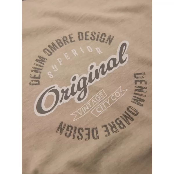  Pánské triko OMBRE OM-TSWT-0201 DARK BEIGE 