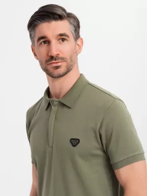Pánské polo triko OMBRE OM-POSS-0148 OLIVE