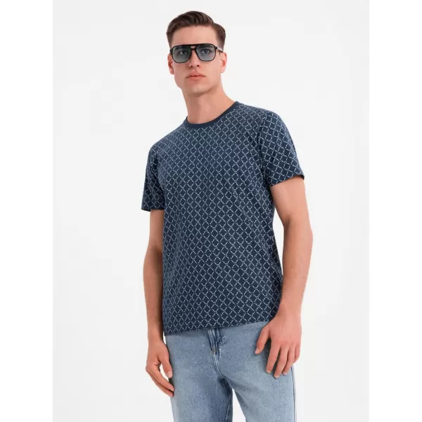  Pánské tričko OMBRE OM-TSFP-0250 NAVY BLUE 