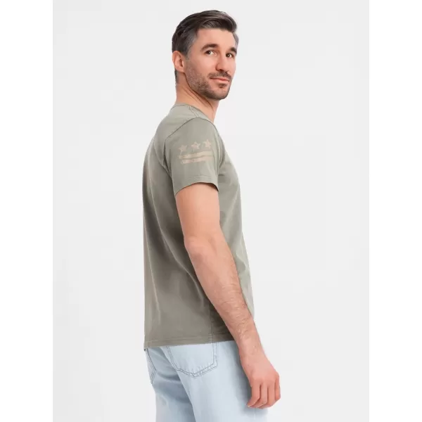 Pánské triko OMBRE OM-TSWT-0202 LIGHT OLIVE 
