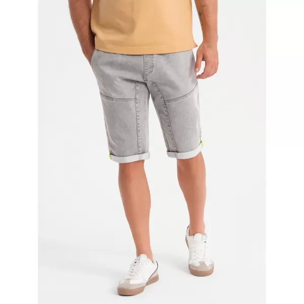  Pánské kraťasy OMBRE OM-SRDS-0135 LIGHT GREY 